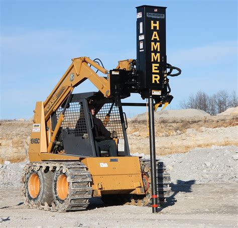 post driver attachment for skid steer rental|hydraulic post pounder rental.